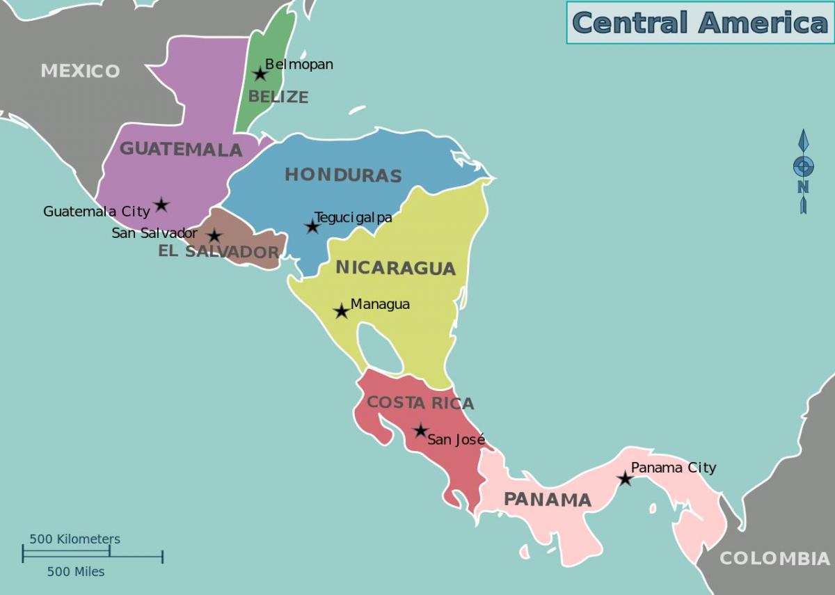 mapa Hondurasu karta iz centralne amerike.