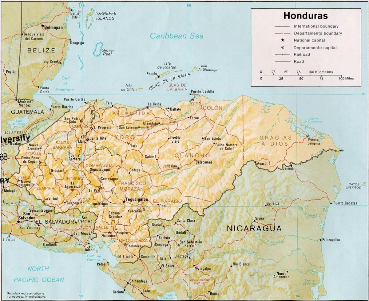 roatan bay ostrva Hondurasu mapu