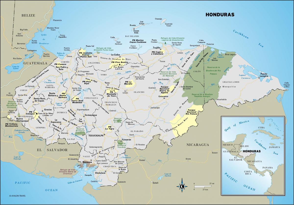 mapa Hondurasu 