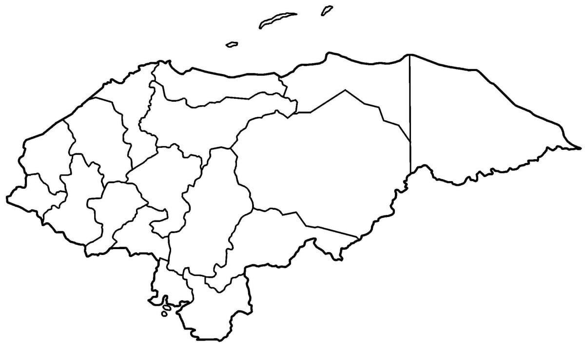 mapa praznu kartu Hondurasu