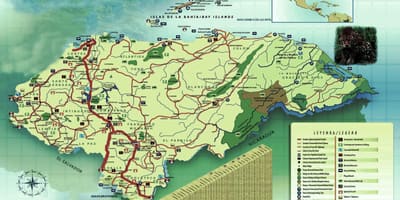 Mapa Hondurasu geografiju