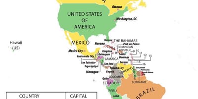 Mapa Hondurasu južnoj americi.