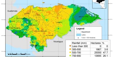 Mapa Hondurasu klime