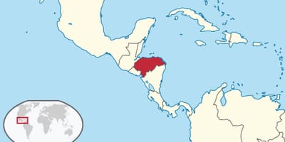 Mapa Hondurasu kontinenta