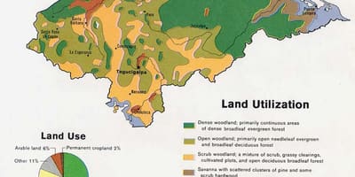 Mapa Hondurasu planinama