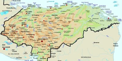 Mapa Hondurasu i okolne države