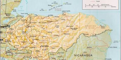 Roatan bay ostrva Hondurasu mapu
